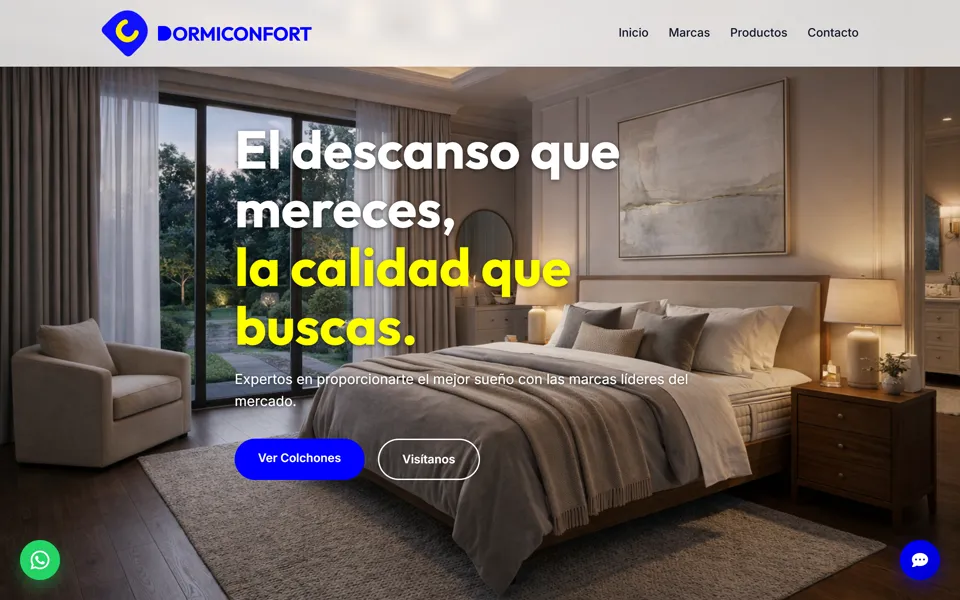 Web de Dormiconfort, diseñada por Loge Works