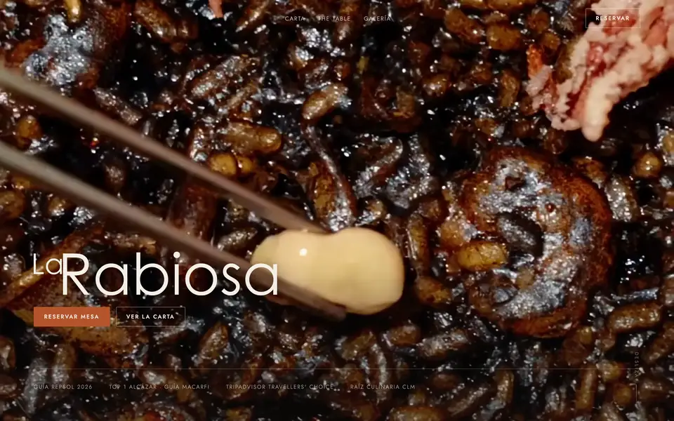 Web de La Rabiosa, diseñada por Loge Works