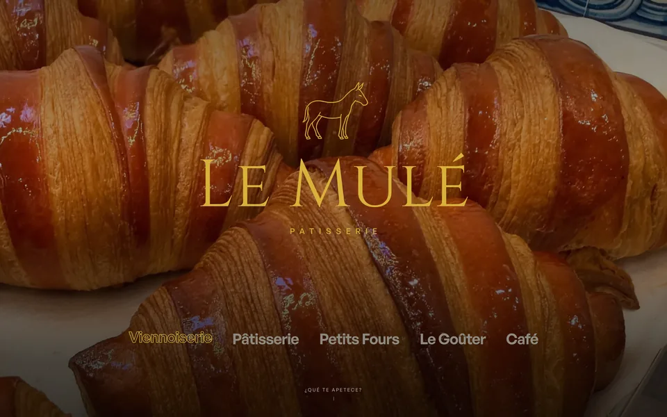 Web de Le Mulé Patisserie, diseñada por Loge Works
